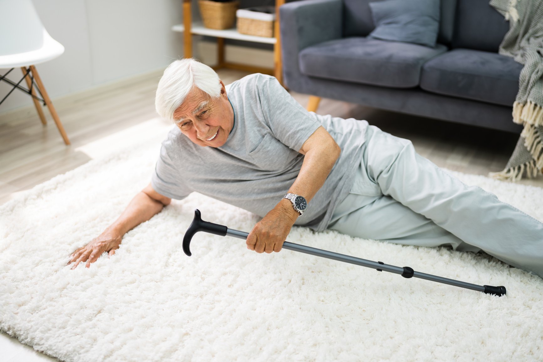 Elderly Senior Man Slip And Fall